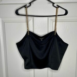 Express Black and Gold Chain Strap Camisole - XL - NWT